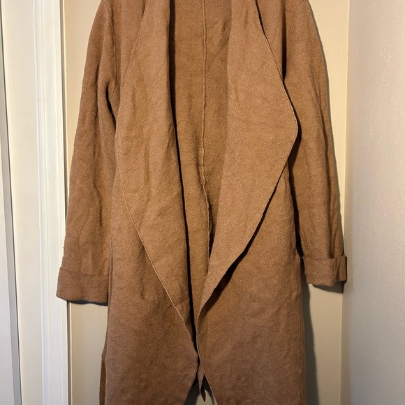 ANTHROPOLOGIE MOTH TAN COTTON WOOL BELTED CARDIGAN JACKET SIZE MEDIUM - Picture 5 of 10